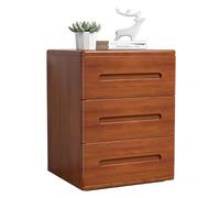 FORRTY Mesita de Noche de Madera Cajonera Cuenta con Tres cajones Gabinete de Noche Totalmente montado No Requiere Montaje Ideal para Salones y dormitorios(Teak Colour,55x41x54cm)