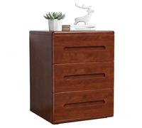 FORRTY Mesita de Noche de Madera Cajonera Cuenta con Tres cajones Gabinete de Noche Totalmente montado No Requiere Montaje Ideal para Salones y dormitorios(Walnut Colour,35x41x54cm)