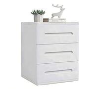 FORRTY Mesita de Noche de Madera Cajonera Cuenta con Tres cajones Gabinete de Noche Totalmente montado No Requiere Montaje Ideal para Salones y dormitorios(Blanco,40x41x54cm)