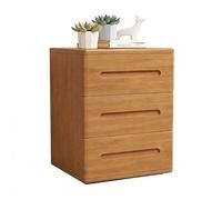 FORRTY Mesita de Noche de Madera Cajonera Cuenta con Tres cajones Gabinete de Noche Totalmente montado No Requiere Montaje Ideal para Salones y dormitorios(Wood Colour,55x41x54cm)