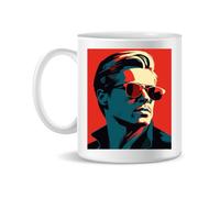 Forsca Brad Pitt Poster Taza de Cerámica Para Té y Café, 330ml, Mágica, Blanca, Rosa, Negra 330ml