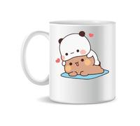 Forsca Bubu Dudu Love Taza de Cerámica Para Té y Café, 330ml, Mágica, Blanca, Rosa, Negra 330ml