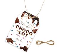 FORSHEEP 50 etiquetas de agradecimiento de chocolate, etiquetas de regalo Choco-Lot for All You Do con cuerda para fiesta de graduación, etiquetas de papel de agradecimiento para profesor, cumpleaños,