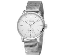 FORSINING Reloj de pulsera mecánico para hombre, analógico, estilo deportivo, con correa de cuero, Blanco, Negocios