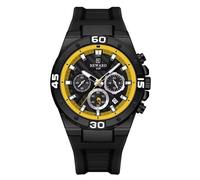 FORSINING Reloj de pulsera para hombre, 22 mm, correa de silicona, analógico, cuarzo, informal, resistente al agua, cronógrafo, reloj deportivo, Negro , Correa