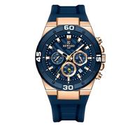 FORSINING Reloj de pulsera para hombre, 22 mm, correa de silicona, analógico, cuarzo, informal, resistente al agua, cronógrafo, reloj deportivo, azul, Correa
