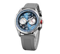 FORSINING Reloj de pulsera para hombre, cronógrafo, casual, deportivo, correa de silicona, cuarzo, analógico, militar, impermeable, visualización de fecha, gris