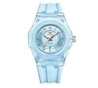 FORSINING Reloj de pulsera para mujer, informal, con correa de silicona, analógico, de cuarzo, resistente al agua, azul