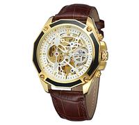 FORSINING Reloj mecánico para hombre con movimiento automático y correa de piel auténtica