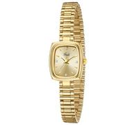 FORSINING Relojes cuadrados pequeños dorados para mujer, relojes de pulsera de cuarzo con correa de acero inoxidable dorada, Oro