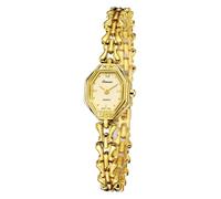 FORSINING Relojes de oro para mujer, relojes de pulsera vintage de acero inoxidable, delicado reloj dorado pequeño con herramientas de extracción de eslabones, reloj para mujeres y seres queridos