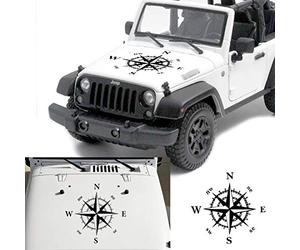 Forspero 50X50Cm Brújula Patrón Coche Capucha Pegatinas Vinilo Calcomanías Universales para Jeep para Wrangler Rubicon Jk Cj