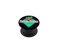 Fort-de-France Martinica Retro Vacaciones Vintage Caribe PopSockets PopGrip Adhesivo