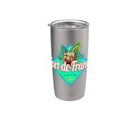 Fort-de-France Martinica Retro Vacaciones Vintage Caribe Vaso térmico de acero inoxidable de doble pared