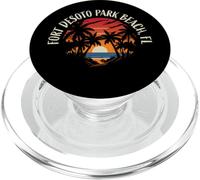 Fort DeSoto Park Beach, Florida, EE. UU., diseño Retro al Atardecer PopSockets PopGrip para MagSafe