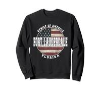 Fort Lauderdale Florida, Bandera Americana Vintage Sudadera