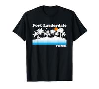 Fort Lauderdale Florida Vintage 80s Tropical Vacaciones Atardecer Camiseta