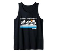 Fort Lauderdale Florida Vintage 80s Tropical Vacaciones Atardecer Camiseta sin Mangas
