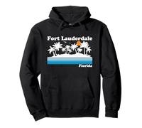Fort Lauderdale Florida Vintage 80s Tropical Vacaciones Atardecer Sudadera con Capucha
