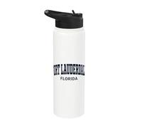 Fort Lauderdale Florida Vintage Stainless Steel Insulated Water Bottle
