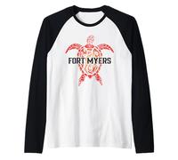 Fort Myers Beach Florida Tortuga Marina Surfer Buceo Souvenir Camiseta Manga Raglan