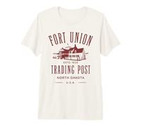 Fort Union Trading Post 1828 Diseño de Dakota del Norte Camiseta Premium