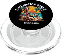 Fort Walton Beach Florida Divertido Esqueleto en el Hot Sun Diseño PopSockets PopGrip para MagSafe