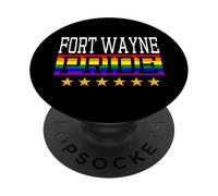 Fort Wayne Pride Indiana Gay Lesbianas Queer LGBT Rainbow Flag PopSockets PopGrip Adhesivo
