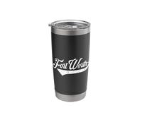 Fort Worth city Texas estado - estilo Vintage Retro design Vaso térmico de acero inoxidable de doble pared