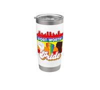 Fort Worth Pride Rainbow Gay Pride Flag Funny LGBT Vaso térmico de acero inoxidable de doble pared