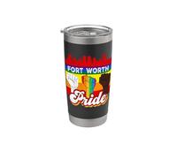 Fort Worth Pride Rainbow Gay Pride Flag Funny LGBT Vaso térmico de acero inoxidable de doble pared