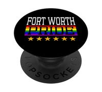 Fort Worth Pride Texas Gay Lesbianas Queer LGBT Rainbow Flag PopSockets PopGrip Adhesivo
