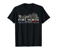 Fort Worth Travel Vintage Skyline Camiseta