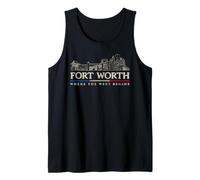Fort Worth Travel Vintage Skyline Camiseta sin Mangas