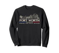 Fort Worth Travel Vintage Skyline Sudadera