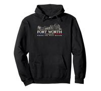 Fort Worth Travel Vintage Skyline Sudadera con Capucha
