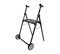 Forta Air On - Andador para Uso en Interiores, Plegable y Ligero - Regulable en Altura, Capacidad de Carga hasta 110 Kg - Fácil de Plegar, con Ruedas Fijas (Negro)