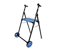 Forta Air On - Andador para Uso en Interiores, Plegable y Ligero - Regulable en Altura, Capacidad de Carga hasta 110 Kg - Fácil de Plegar, con Ruedas Fijas (Azul)