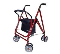Forta - Andador Drakon 1, Andador para ancianos, Freno por presión, Incluye funda de asiento acolchada, Peso máximo 130 kg, Granate