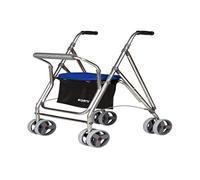 Forta Andador para Personas Mayores, Rollator de Aluminio con Asiento, Andador de Aluminio Plegable, Color Azul