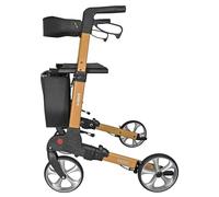 Forta - Andador Rollator Karibú, Andador para Ancianos, con Asiento y Cesta de tela, Freno de maneta, Andador Plegable, Peso máximo 130 kg, Talla M, Naranja