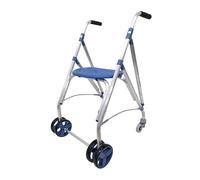 Forta Ara Plus - Andador Ligero y Plegable para Personas Mayores - Para Uso en Exteriores - Con Asiento Integrado, Regulable en Altura, Freno de Presión, Capacidad de Carga hasta 130 Kg (Azul)