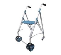 Forta Ara Plus - Andador ligero y plegable para personas mayores - Para uso en exteriores - Con asiento integrado, regulable en altura, freno de presión, capacidad de carga hasta 130 kg (Esmeralda)