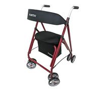 Forta - Andador Drakon 1, Andador para ancianos, Freno por presión, Incluye funda de asiento acolchada, Peso máximo 130 kg, Granate