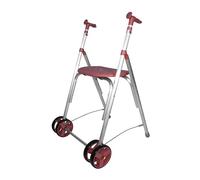 Forta Kamaleon - Andador Ligero y Plegable para Personas Mayores - Con Asiento, Altura Regulable y Ruedas Dobles Delanteras Fijas - Para Uso en Interiores - Capacidad de Carga hasta 150 kg (Coral)
