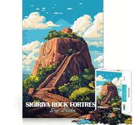 Fortaleza de Roca de Sigiriya, Sri Lanka Rompecabezas para Adolescentes de 1000 Piezas Juguete Que estimula la lógica Alegría Familiar Borde Premium 50x75cm