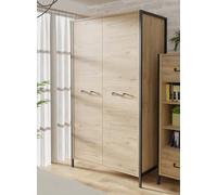 Forte Armario de 2 Puertas con bisagras de Madera de Roble Bartex Color Negro, 109 cm de Ancho x 199 cm de Alto x 62 cm de Profundidad