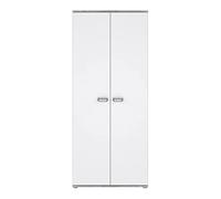 Forte Armario EMILY 80, infantil, juvenil, estilo industrial, puertas batientes, 2 puertas, blanco/efecto hormigón gris claro, 80x188x53 cm