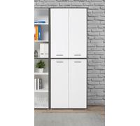 Forte Armario, Material de Madera, Blanco/Gris Wolfram Uni, An x Al x P: 84,5 x 226,5 x 41,5 cm
