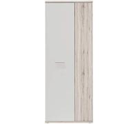 Forte Armario NET106 70, para zapatos o pasillo, 2 puertas, estantes, blanco / roble arena, 69x179x35 cm